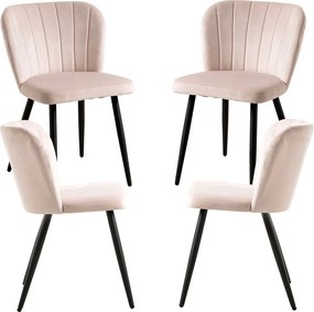 Set 4 Luk Fluwelen Stoelen