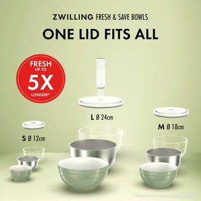 ZWILLING Fresh &amp; Save BOWLS Vacuümkom M / 18 cm, Glas, Transparant - Fresh &amp; Save BOWLS - ZWILLING