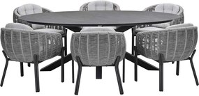 Garden Impressions Padula tuinset 7-delig - Scot tuintafel Napoli grey 230x115 cm