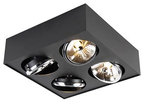 Design Spot / Opbouwspot / Plafondspot vierkant 4-lichts zwart - Kaya Modern G9 Binnenverlichting Lamp