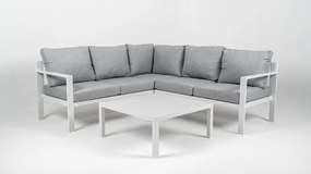 DATHO OUTDOOR Hoek Loungeset - Hawaii - Aluminium - Datho Outdoor - Wit/Lichtgrijs