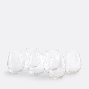 6 glazen bekers met plooitextuur, Pliso
