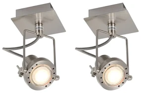 vidaXL Spotlights 2 st GU10 zilverkleurig