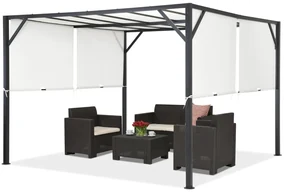 Metalen terraspergola Santorini 3 x 3 m antraciet-wit Garden Point