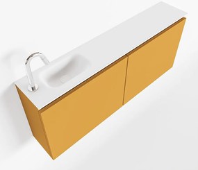 Mondiaz Ture 120cm toiletmeubel ocher met wastafel talc links 1 kraangat