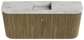 Mondiaz Joya DLux 95cm toiletmeubel ronding links/rechts dusk met wastafel faye midden 1 kraangat glace