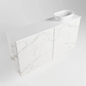 Mondiaz Fowy toiletmeubel 100cm Carrara met witte waskom rechts en kraangat