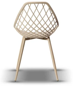 LUGO stoel beige - modern, opengewerkt, voor keuken / tuin / café