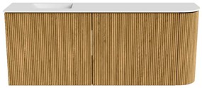 Mondiaz Joya 100cm toiletmeubel ronding rechts oak met wastafel faye links 1 kraangat talc