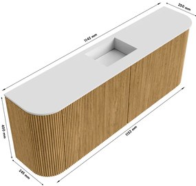 Mondiaz Joya 115cm toiletmeubel ronding links/rechts oak met wastafel faye midden zonder kraangat urban