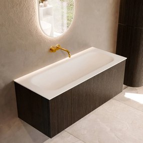 Mondiaz Kurve 110cm badmeubel shadow met 1 lade en wastafel big medium midden zonder kraangat