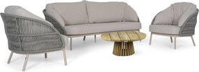 Stoel en Bank Loungeset 5 personen Rope Zand/Beige  Santika Furniture Santika