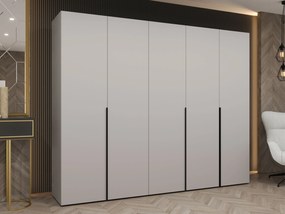 Kledingkast Hartford 538, Kasjmier, Zwart, 202x250x52cm, 172.1 kg, Kledingkast deuren: Met scharnieren