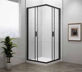 Polysan Easy Black vierkante douchecabine 90x90cm zwart mat