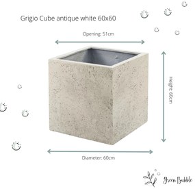 Pot Grigio Cube Antique White