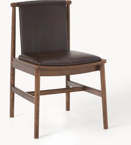 Essenhouten eetkamerstoel Hayo met leren zitvlak