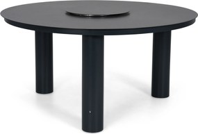 Dining Tuintafel rond 150 cm met lazy susan Grijs Arancia