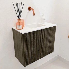 Mondiaz Joya 50cm toiletmeubel shadow met wastafel faye midden zonder kraangat talc