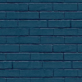 Noordwand Good Vibes Behang Brick Wall blauw