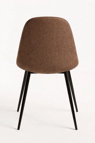 Set van 4 Zwarte Teok Stoffen Stoelen