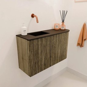 Mondiaz Joya 70cm toiletmeubel ronding rechts dusk met wastafel faye links zonder kraangat urban