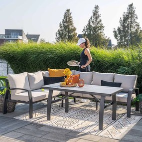 Garden Impressions Cameron lounge dining set 4-delig links incl stoel - desert sand