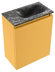 Mondiaz Ture DLux toiletmeubel 40cm ocher met wastafel lava rechts met kraangat