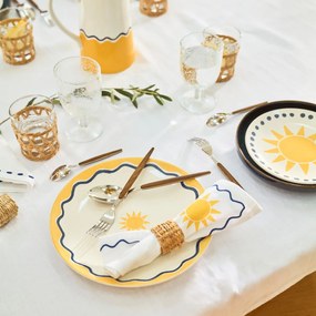 Set van 6 glazen op voet in bubbelglas, Faraji