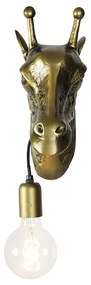 Vintage wandlamp messing - Animal Giraf
