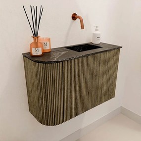 Mondiaz Joya DLux 60cm toiletmeubel ronding links dusk met wastafel faye rechts zonder kraangat lava