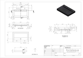 Forzalaqua Bellezza wastafel 80x50cm met 2 kraangaten travertin