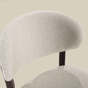 Luxe Barstoel Walnoot En Beige Stof