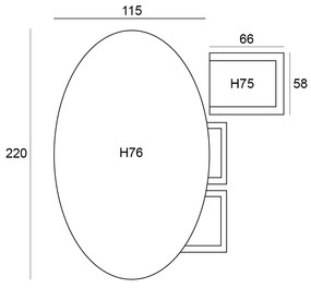 Garden Impressions Alora tuinset 7-delig - Tamako tuintafel ovaal 220x115 cm