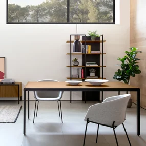 Kave Home Nadyria Design Eettafel Uitschuifbaar Walnoot 120-160 Cm