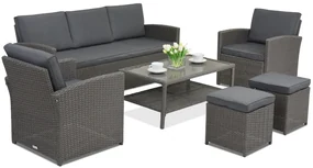 Tuinmeubelen Monaco Coffee 5 + 2 krukken Garden Point antraciet
