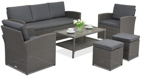 Tuinmeubelen Monaco Coffee 5 + 2 krukken Garden Point antraciet