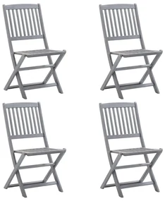 vidaXL Tuinstoelen 4 st inklapbaar massief acaciahout