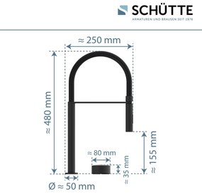 Schutte Aquadot digitale keukenkraan met smart control zwart mat