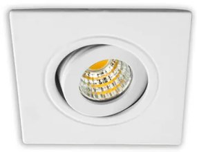Inbouwspot LED 3W, Wit, Vierkant, Kantelbaar, Dimbaar