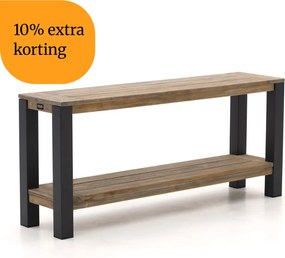 + 10% kassakorting | Sidetables (wandtafel) ROUGH | Rechthoekig | Tuintafel Teakhout | 170x42cm | Kees Smit Tuinmeubelen
