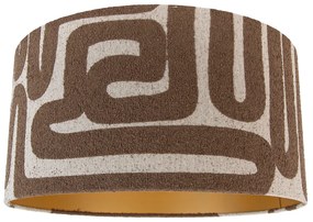 Stoffen lampenkap bruin met beige  50/50/25
