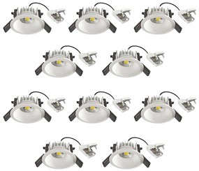 Set van 10 Ivar Inbouwspot Wit