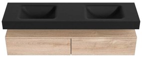 Zaro Alan badmeubel 170cm washed oak 2 lades met vrijhangende wastafel cloud dubbel 2 kraangaten urban