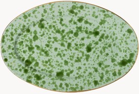 Handgemaakte keramische ovale serveerplateau Pois