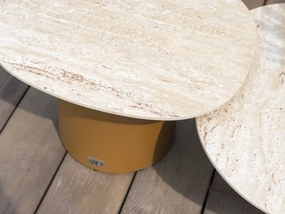 4 Seasons Outdoor Sofie loungetafel amber met zandkleurig keramisch blad 70 x 80 cm Bijzettafel   beige weerbestendig