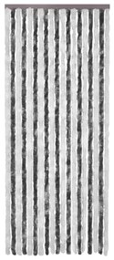 vidaXL Vliegengordijn 56x200 cm chenille grijs en wit