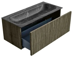 Mondiaz Kurve-dlux 100cm badmeubel shadow met 1 lade en wastafel big medium midden zonder kraangat lava