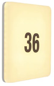 Moderne wandlamp vierkant incl. LED met nummerstickervel - Plater