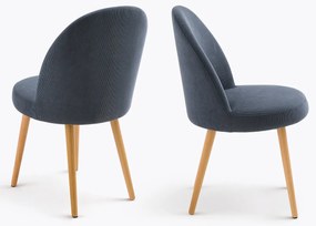Set van 2 ribfluwelen stoelen Inès