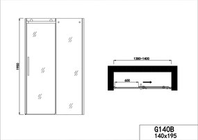 Badstuber Rollo zwarte douchedeur schuifdeur 140x195cm